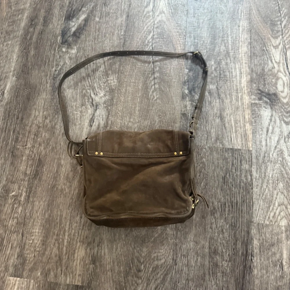 JEROME DREYFUSS Igor Brown Suede Crossbody Bag